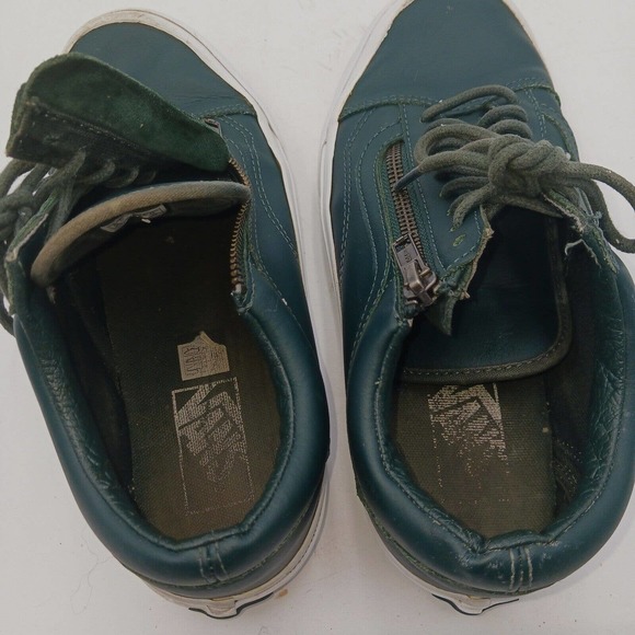 Vans Forrest Green Leather Unisex Women's 8/ Men 6.5 Zipper Sneakers 721499‎ - Picture 8 of 8